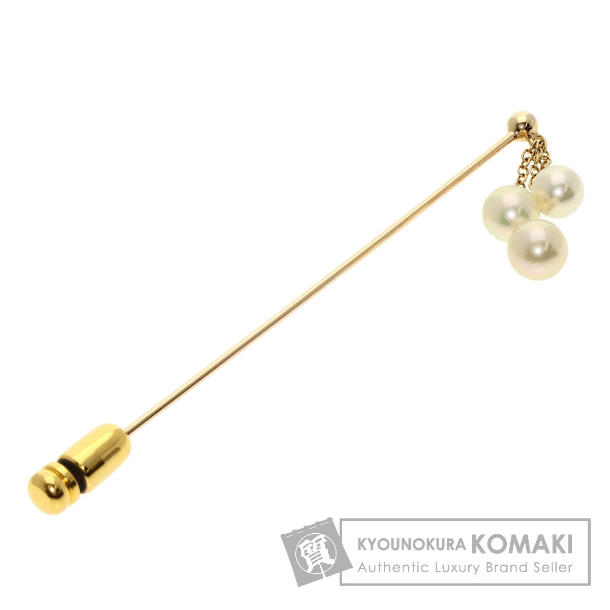 【ピーナッツバター】ミキモト ブローチ パール フォーマル 5珠 ミキモト(Mikimoto) パール ブローチ 14金イエローゴールド 真珠