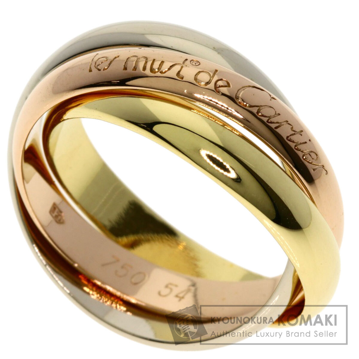 カ‍ル‍テ‍ィ‍エ‍ トリニティリング スリーカラー K18 サイズ 54 Cartier（カルティエ） K18 スリーカラーゴールド トリニティ ルイ