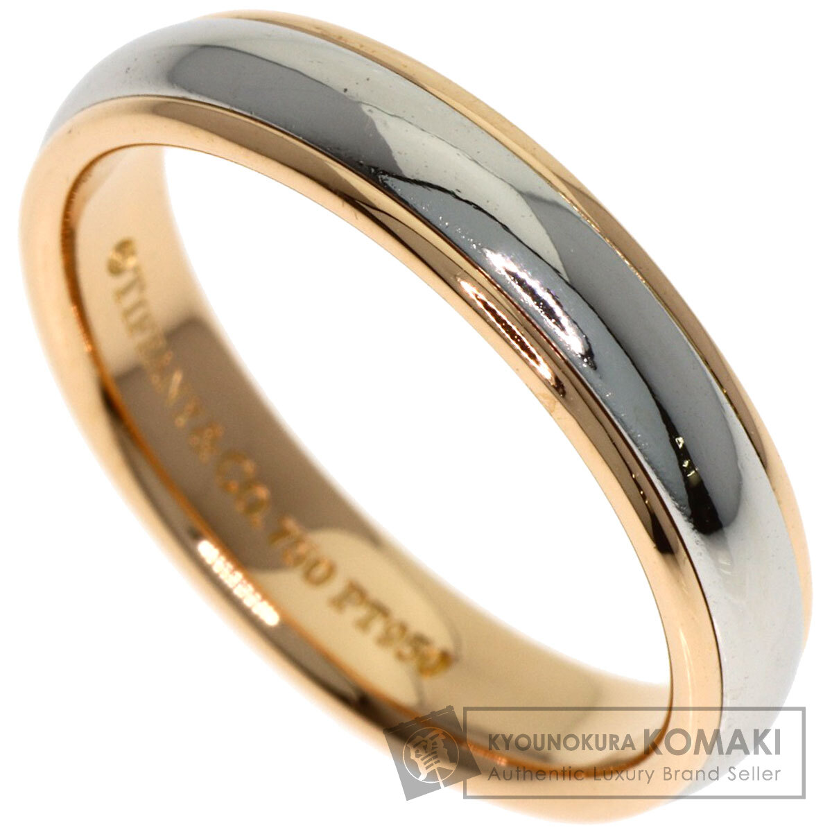 TIFFANY&Co.【超希少】ミルグレインロゴワイドリング　　約8号弱　付属品 TIFFANY&Co. ティファニー ミルグレイン リング・指輪 K18ピンク