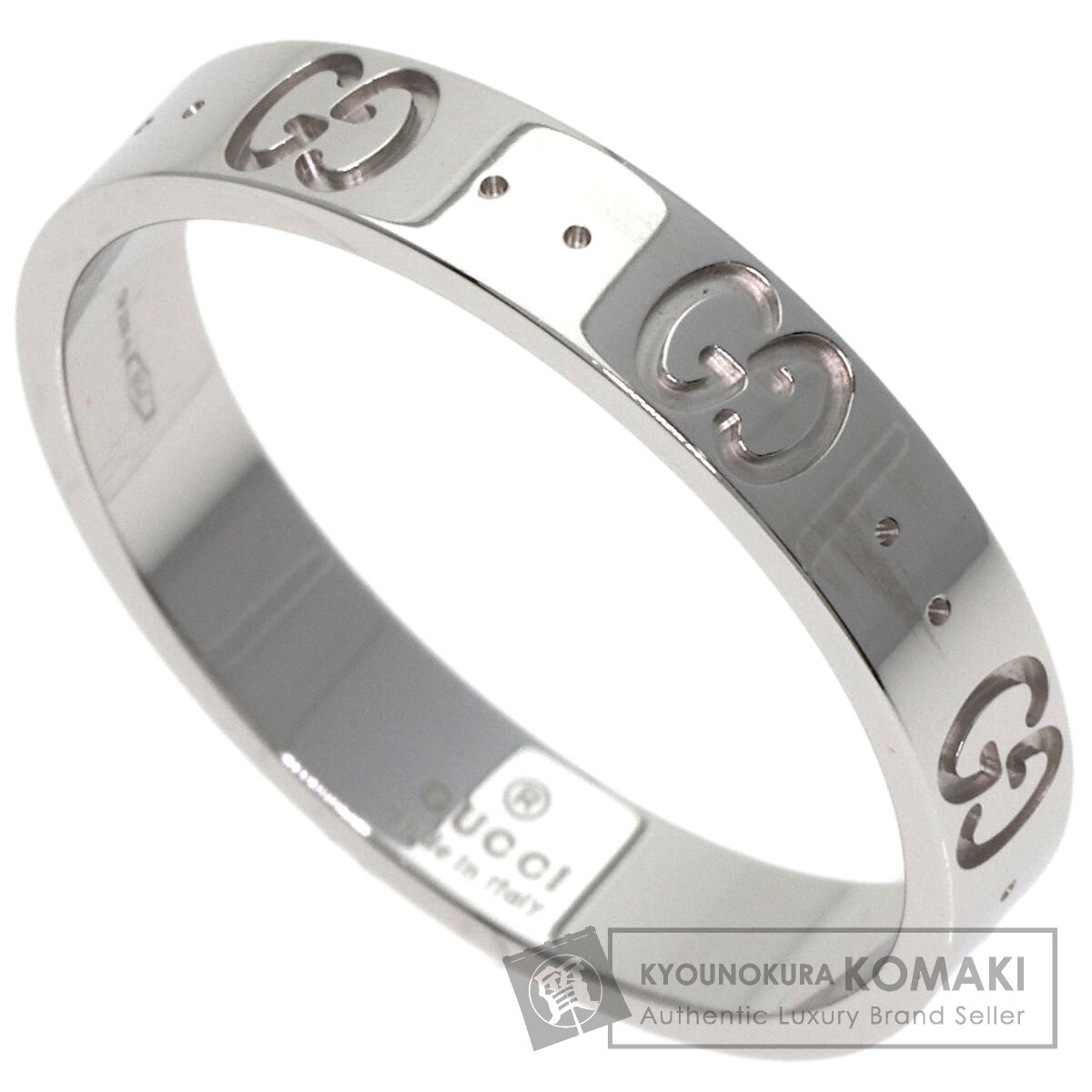 未使用級 定価22万 GUCCI GGリング K18ホワイトゴールド 本物ダイヤ