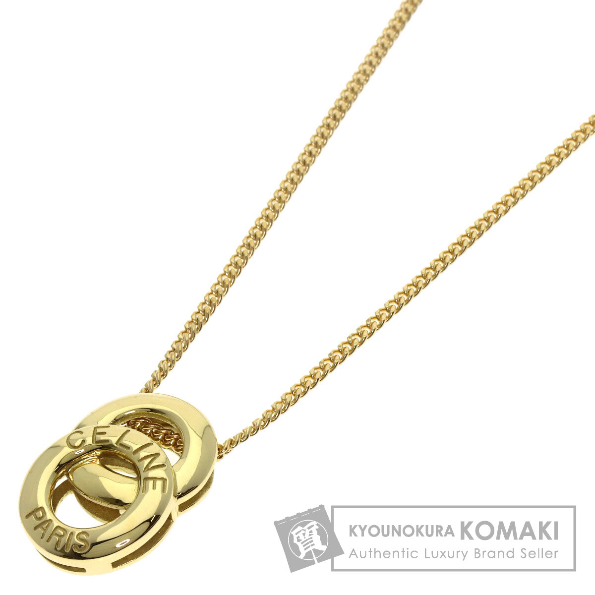 セリーヌ ネックレス ダブルサークル ロゴ