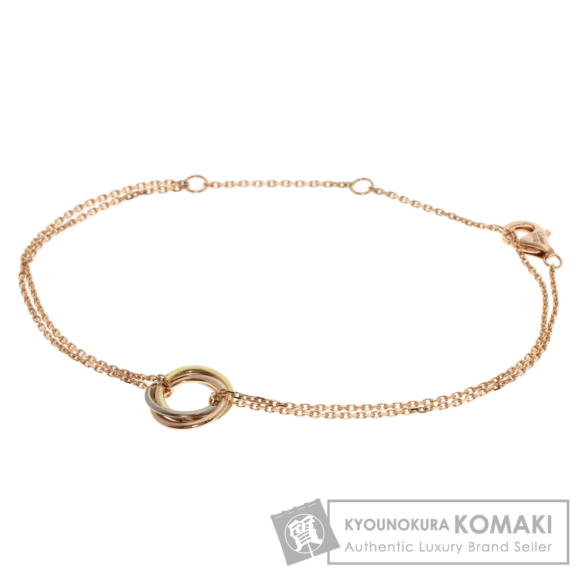 カルティエ 現行 トリニティ ブレスレット K18 コットン ネイビー Cartier 【超美品】カルティエ トリニティ ブレスレット K18WG