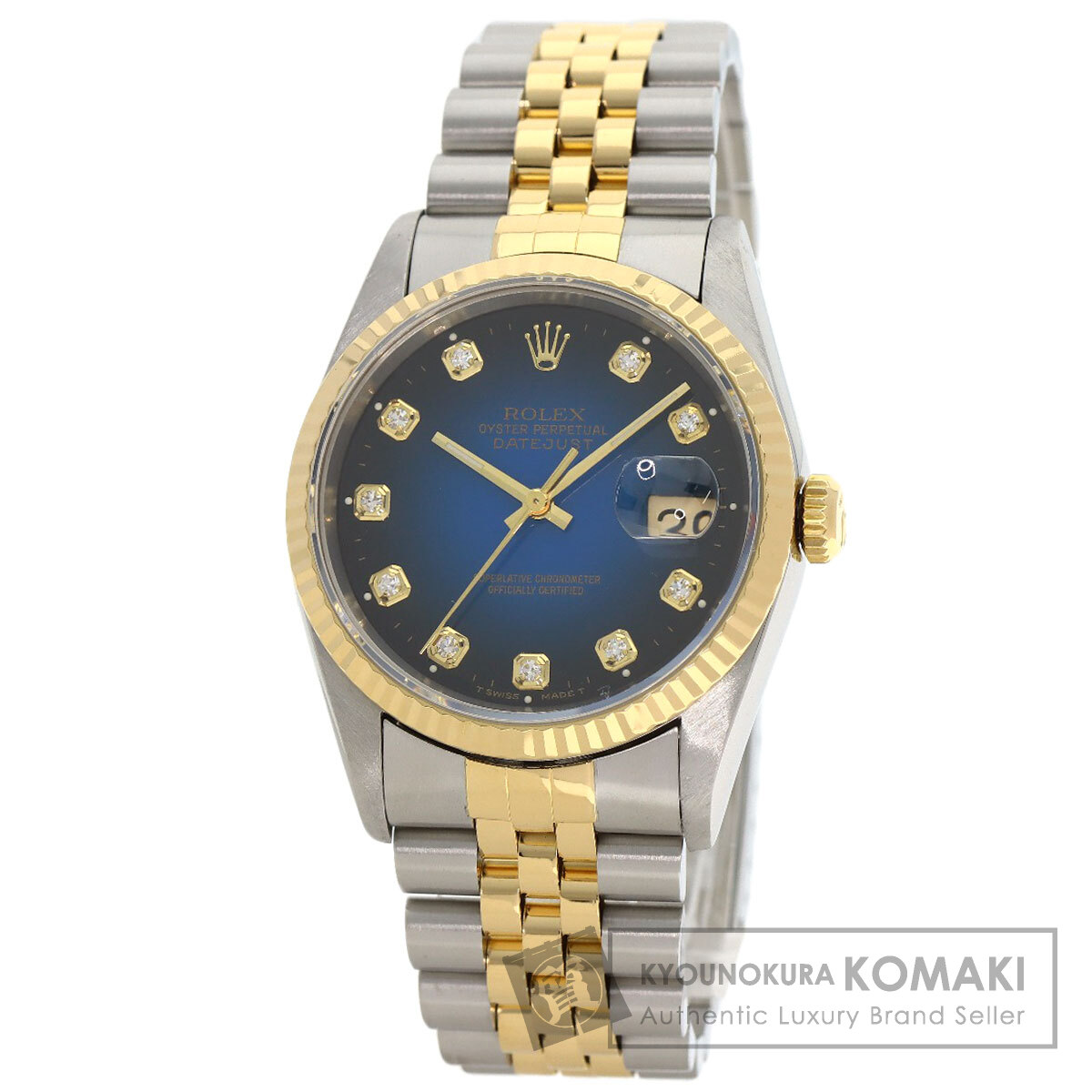 ロレックス 腕時計 デイトジャスト 10P ダイヤモンド ブルーグラデーション