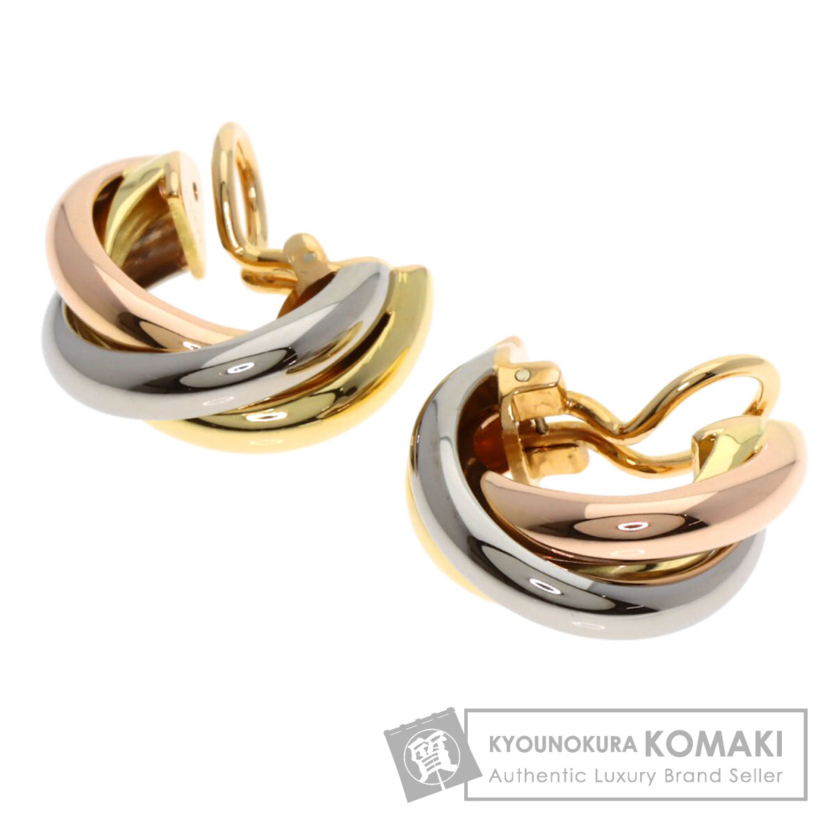 CARTIER カルティエ トリニティ イヤリング K18イエローゴールド/K18WG