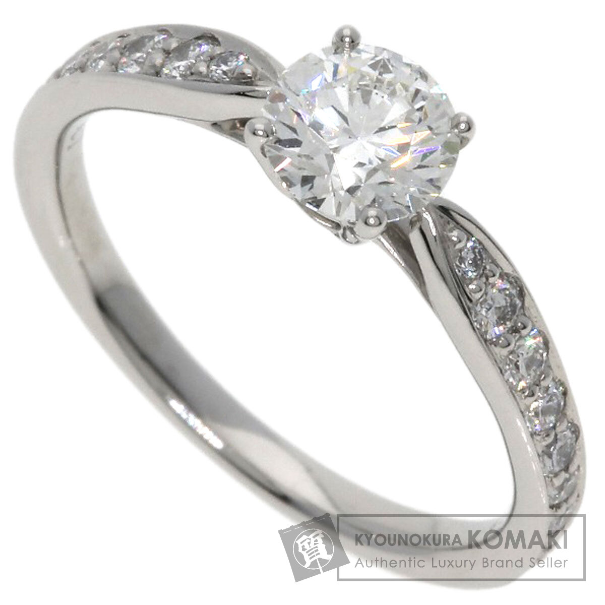 【美品】ティファニー ハーモニー プラチナ ダイヤ付 TIFFANY ティファニー ハーモニー ソリティア ハーフエタニティ ノヴォ