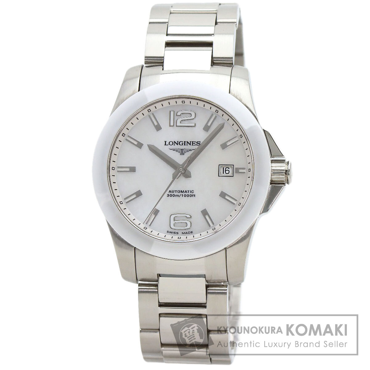 ロンジン 腕時計 コンクエスト ホワイトセラミック