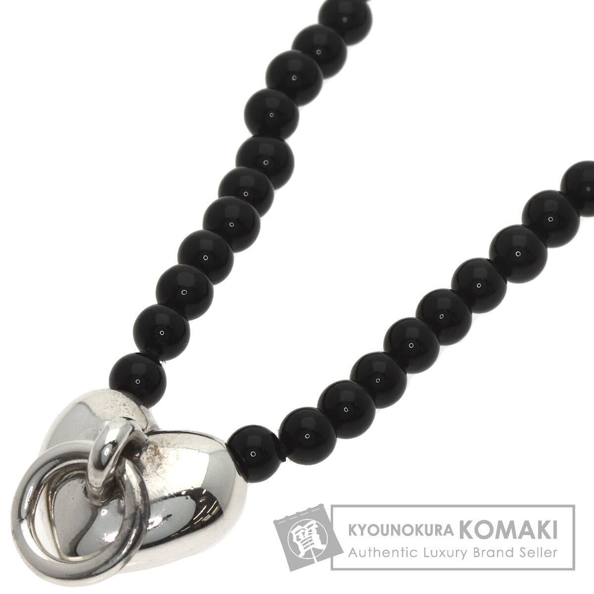ティファニー ネックレス ハートノック オニキス