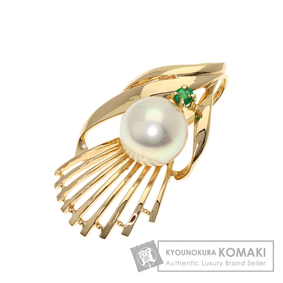 タサキ ペンダントトップ パール 真珠 エメラルド