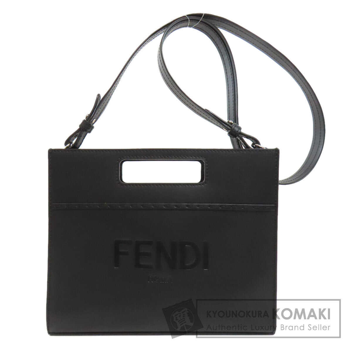 FENDI フェンディ 7VA547 ロゴ ショルダーバッグ カーフ レディース