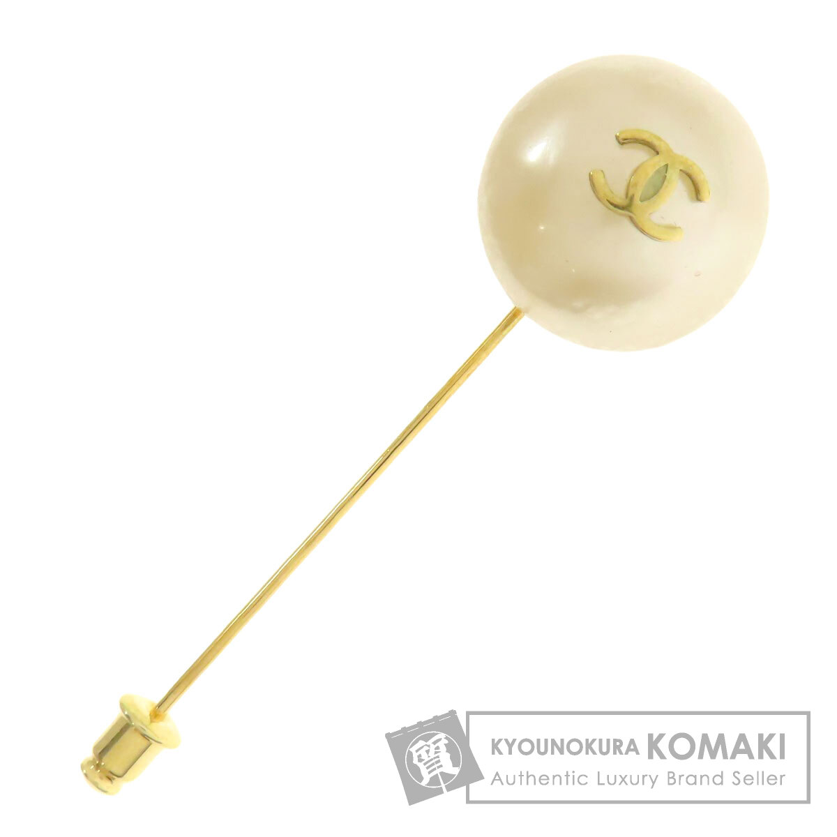 RU-5603　CHANEL　ヴィンテージ　ピンブローチ　フェイクパール 中古・古着通販】CHANEL (シャネル) フェイクパールブローチ