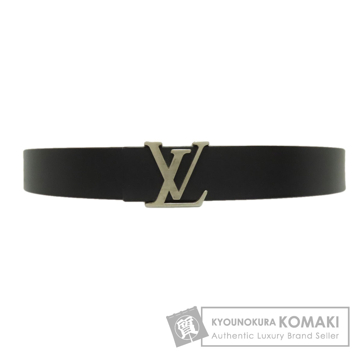 Louis Vuitton レザー ベルト ブラック　使用済み品 Louis Vuitton ルイヴィトン レザーベルト LV ピラミッド