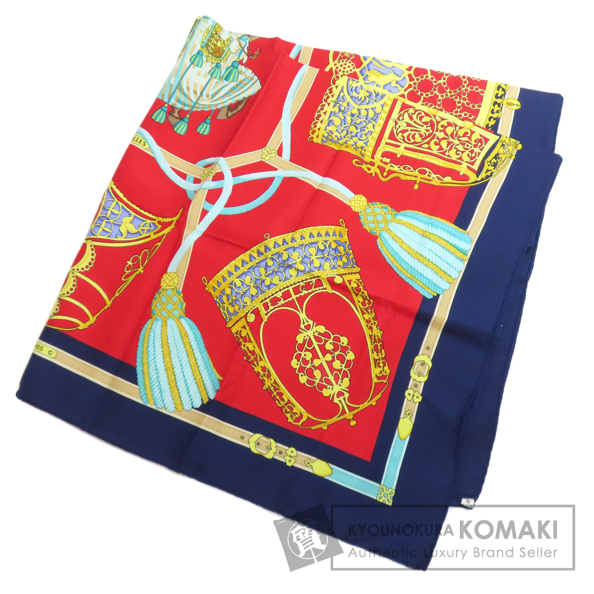 HERMES エルメス カレ90 LES MUSEROLLES 鼻革 スカーフ カシミヤ