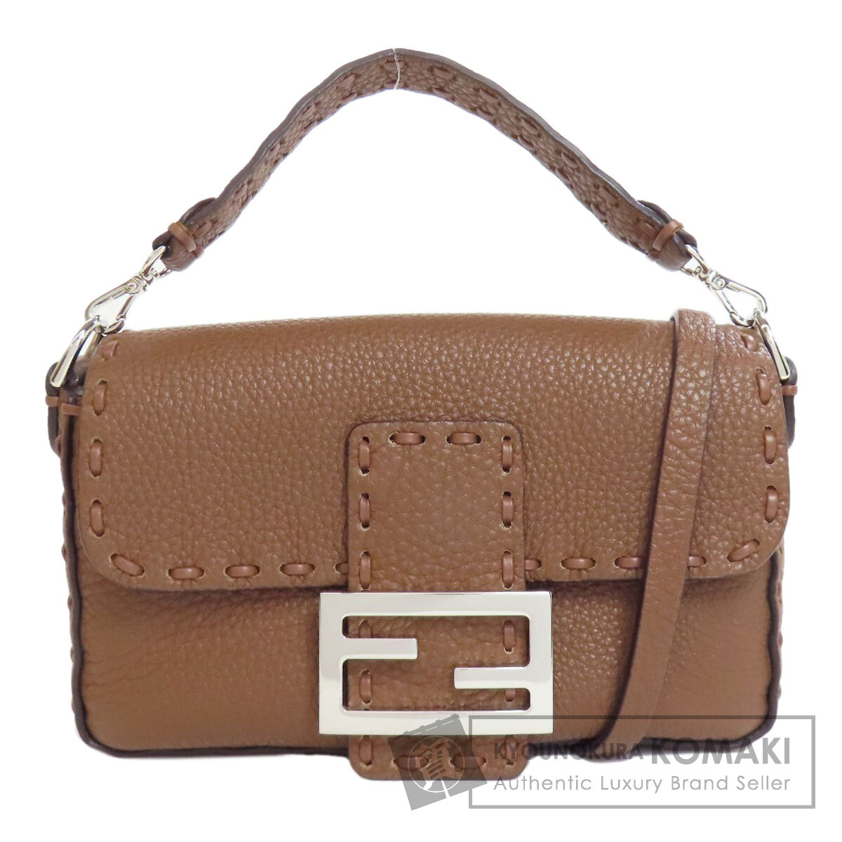FENDI フェンディ バゲット ミニ セレリア 2WAY ハンドバッグ カーフ