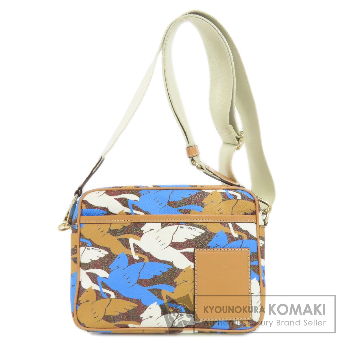 ETRO スモールベラインターローブンショルダーバッグ ETRO エトロ ペガサス柄 ショルダーバッグ PVC レディース