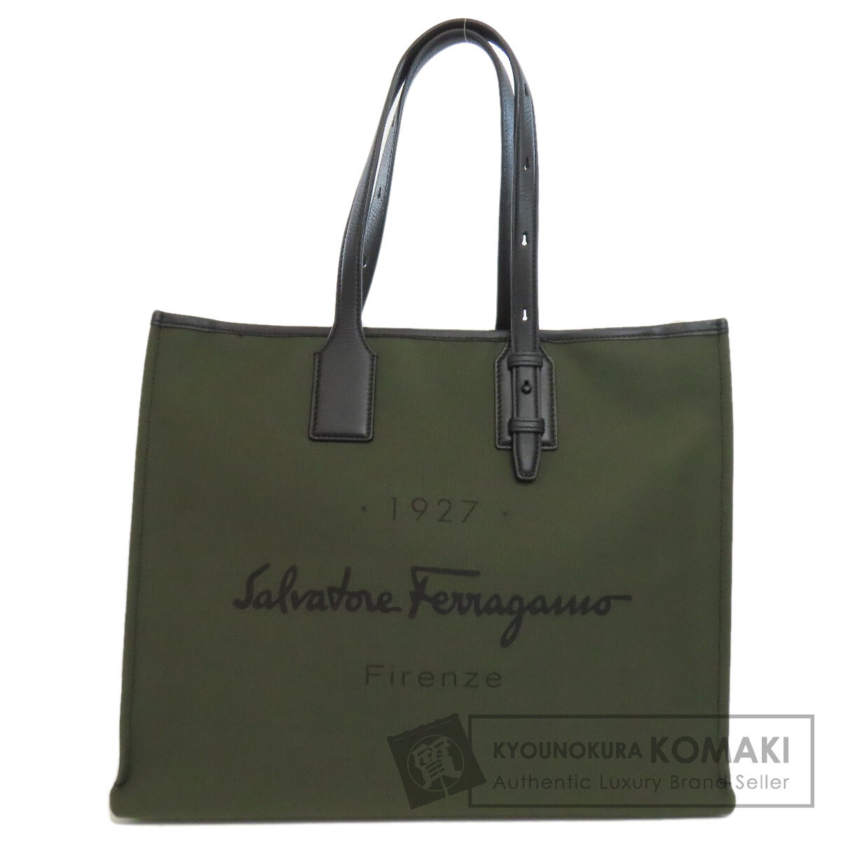 ☆人気☆【FERRAGAMO】☆サインロゴ キャンバス トートバッグ☆ FERRAGAMO トートバッグ フェラガモ 24 0842 メンズ キャンバス