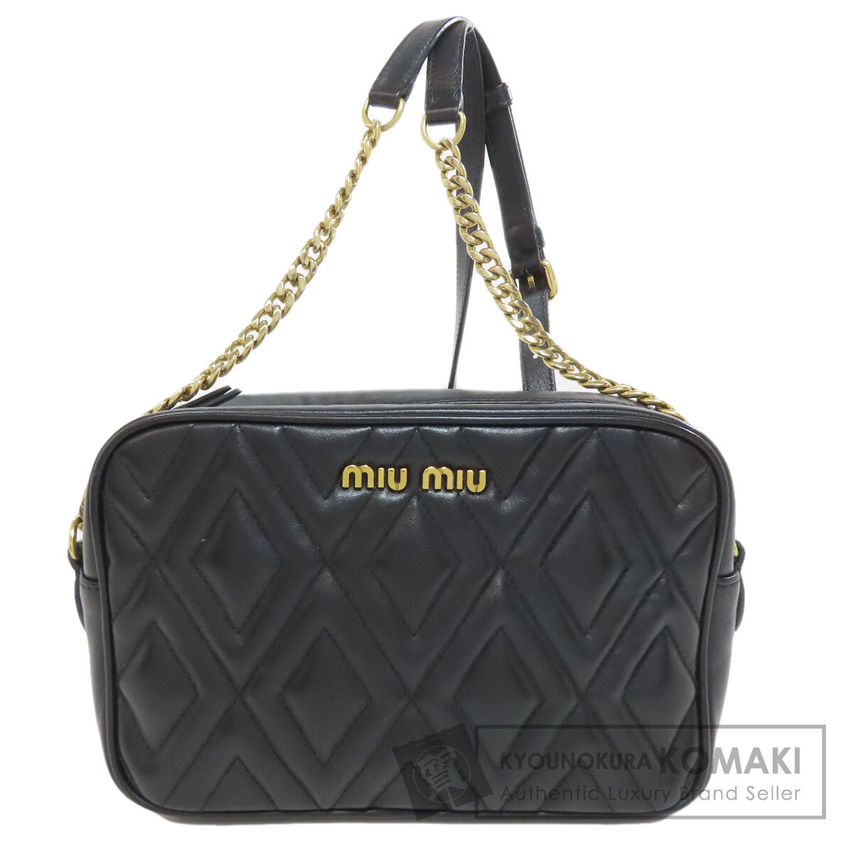 MIUMIU ミュウミュウ ステッチ ショルダーバッグ レザー