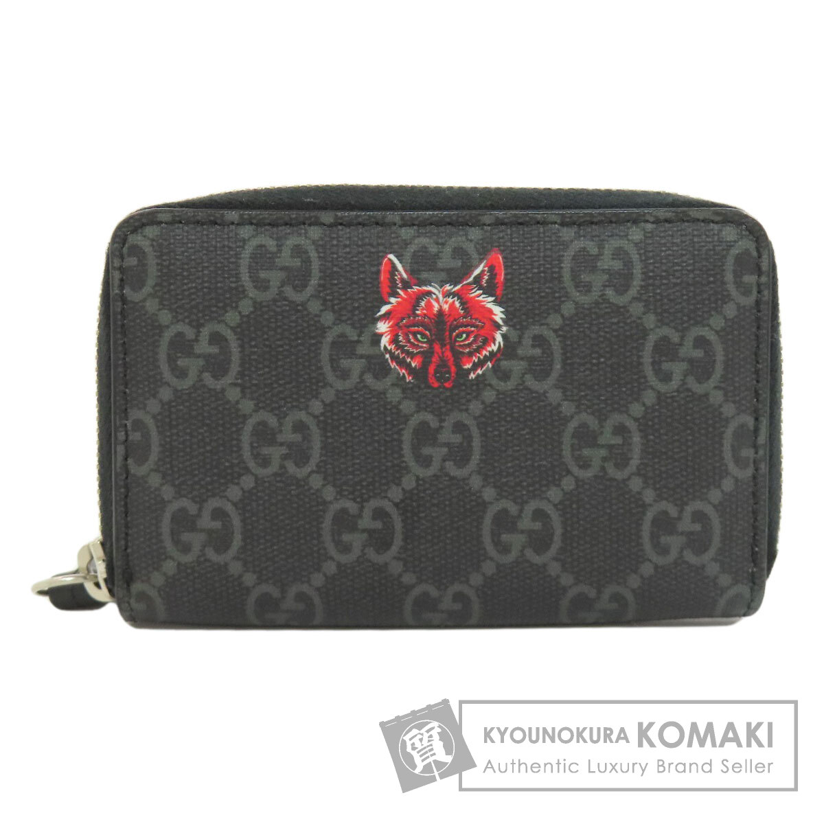 グッチ GUCCI 451276  ウルフ GGスプリーム  カードケース PVC レディース  中古 GUCCI グッチ 451276 ウルフ GGスプリーム カードケース PVC