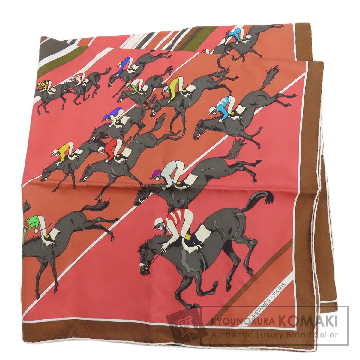HERMES 競馬テーマ シルクスカーフ HERMES 競馬テーマ シルクスカーフ