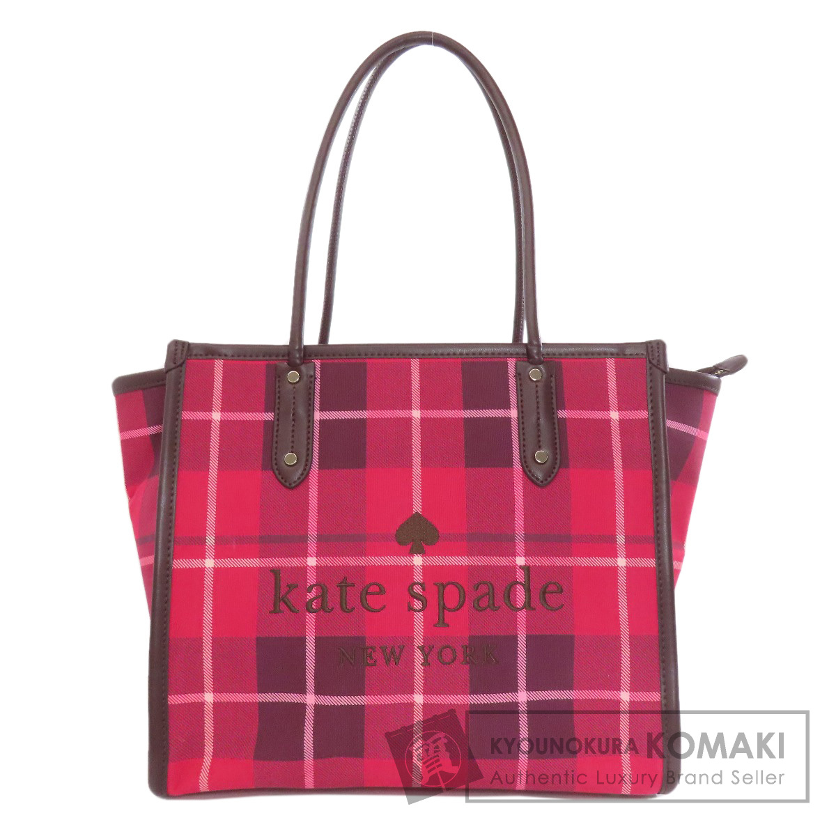 kate spade ケイトスペード チェック柄 トートバッグ キャンバス 
