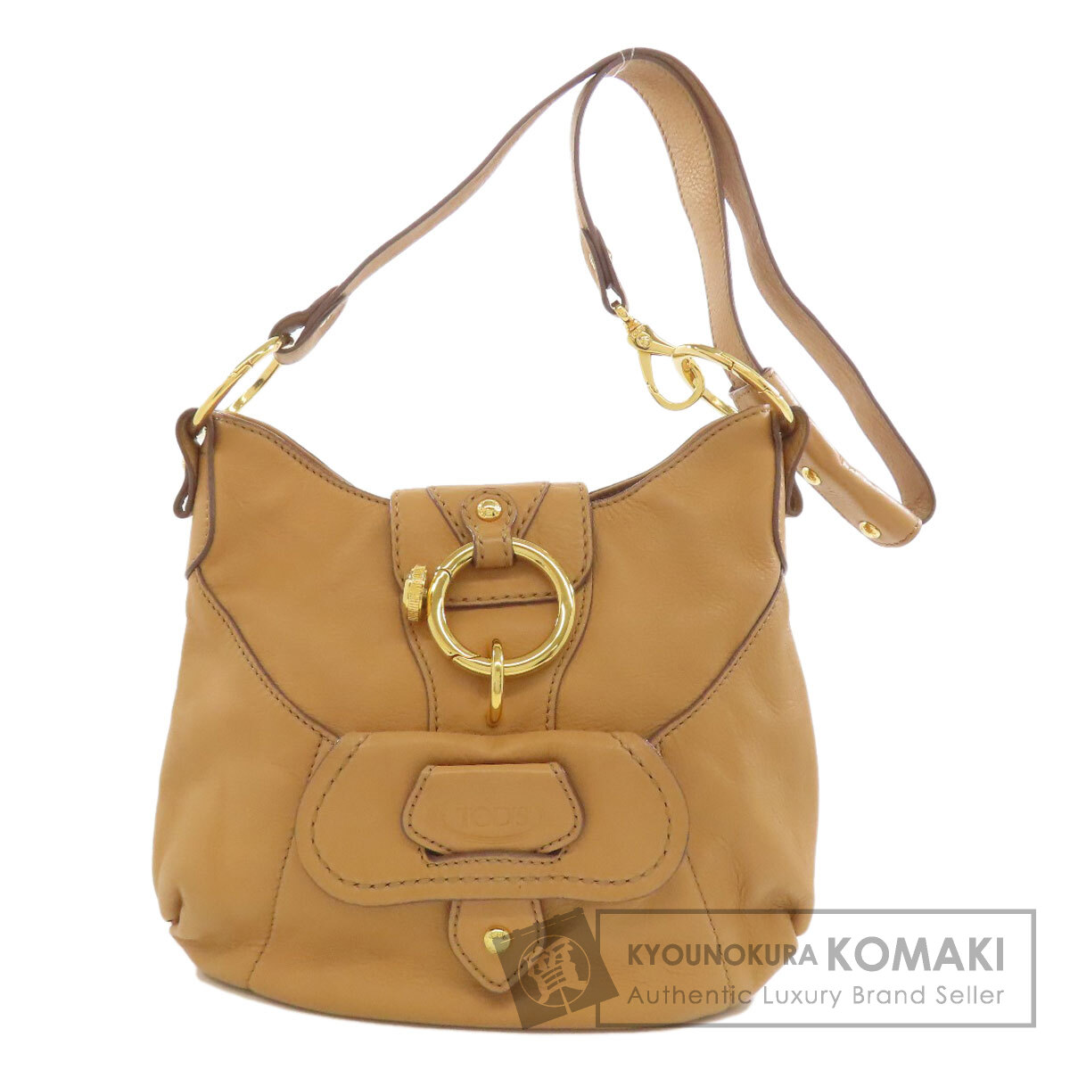 トッズ TODS  ロゴ  ショルダーバッグ レザー レディース  中古 TODS トッズ ロゴ ショルダーバッグ レザー レディース [中古