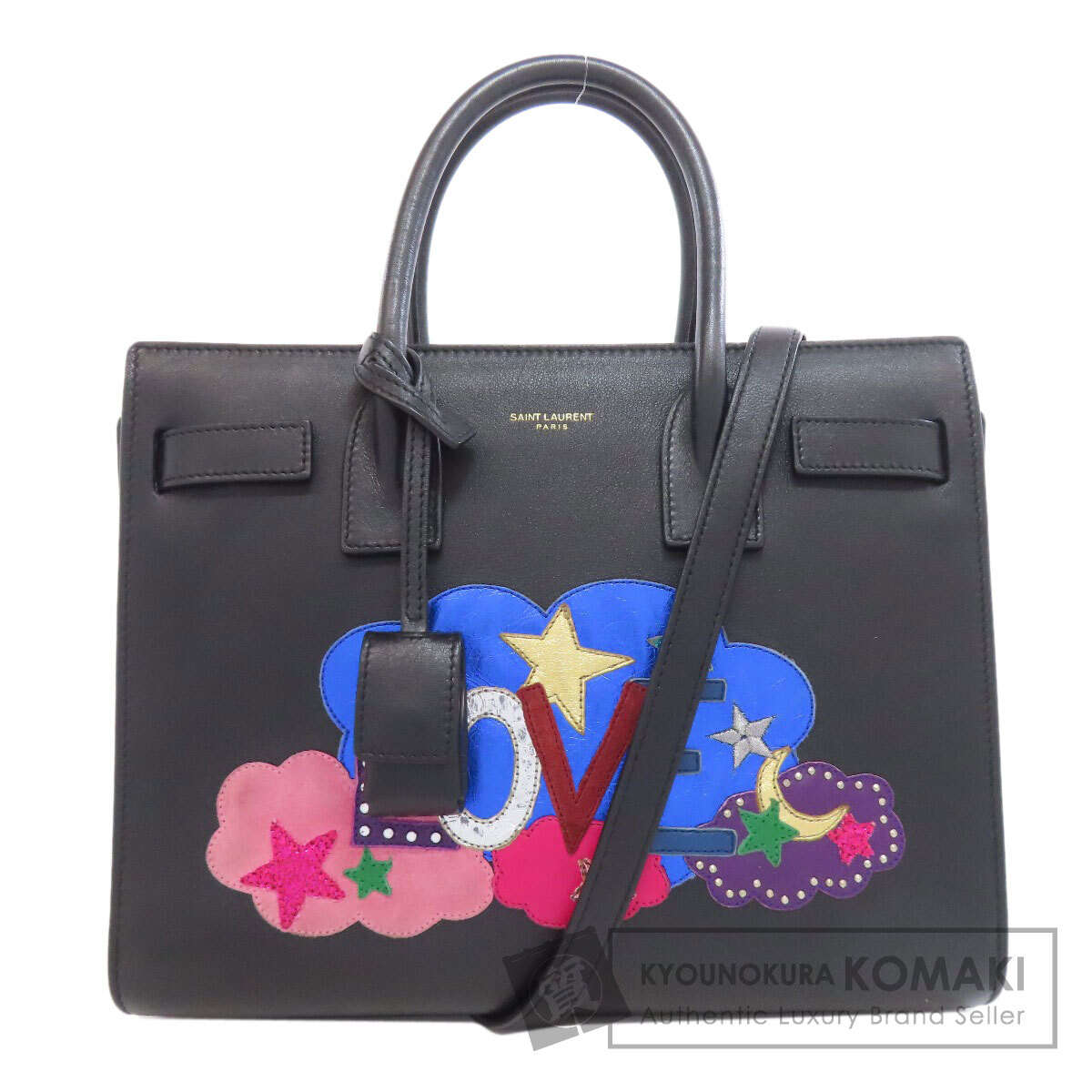 サンローラン SAINT LAURENT  LOVE2 WAY  ハンドバッグ カーフ レディース  中古 SAINT LAURENT サンローラン LOVE2 WAY ハンドバッグ カーフ