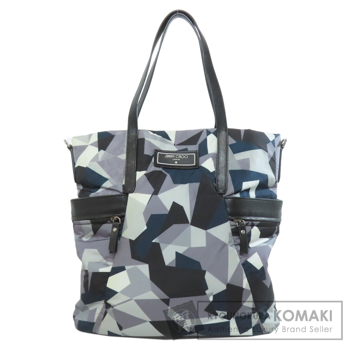 ジミーチュウ Jimmy Choo  ロゴ  トートバッグ ナイロン素材 レディース  中古 Jimmy Choo ジミーチュウ ロゴ トートバッグ ナイロン素材 レディース