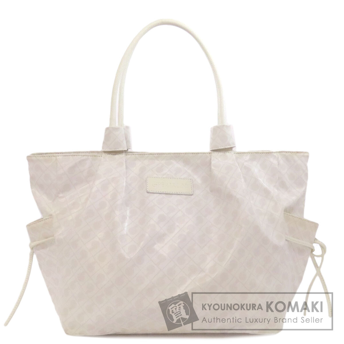 美品 GHERARDINI トートバッグ ソフティ ロゴモチーフ シルバー 美品 GHERARDINI トートバッグ ソフティ ロゴモチーフ シルバー
