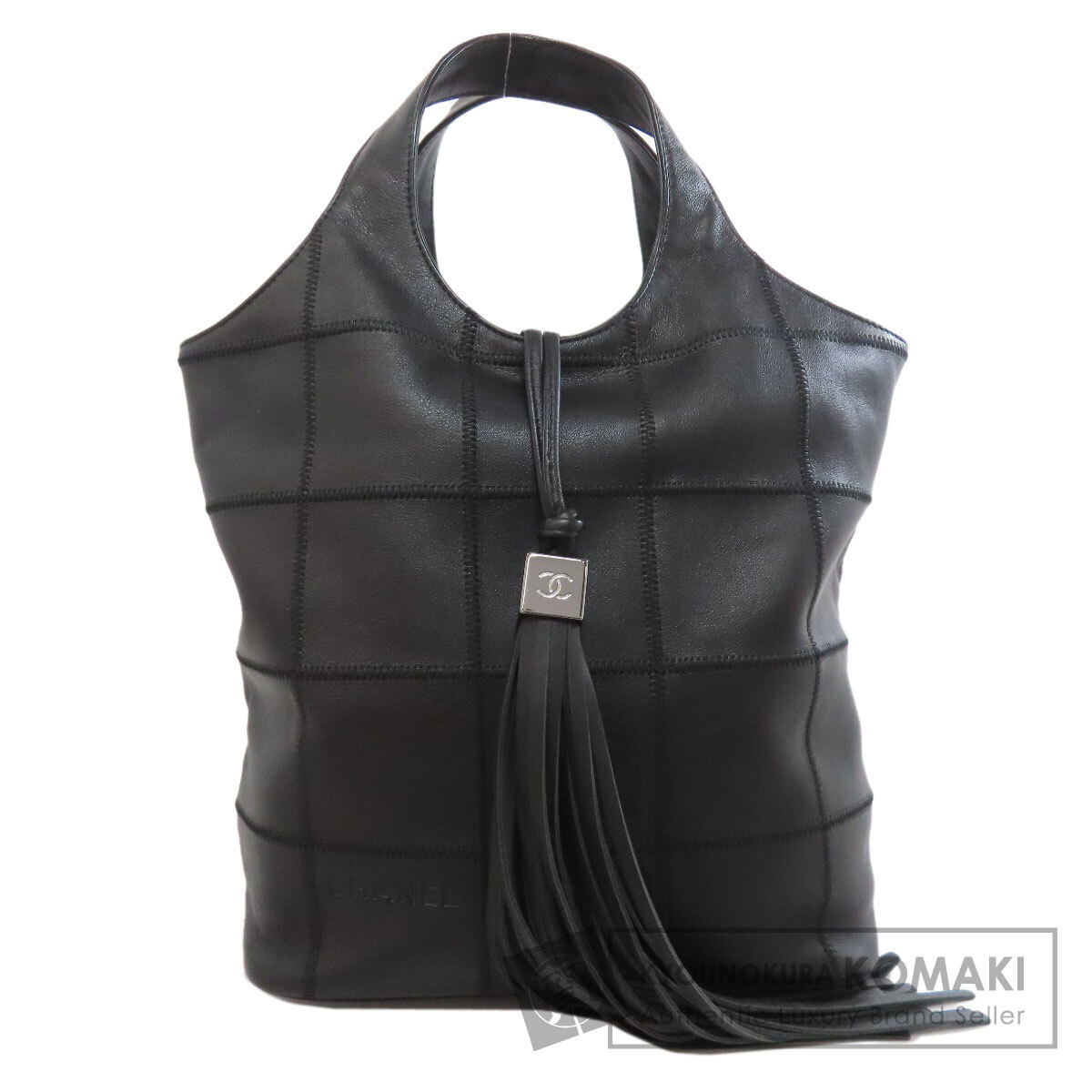 CHANEL シャネル チョコバー シルバー金具 ハンドバッグ カーフ