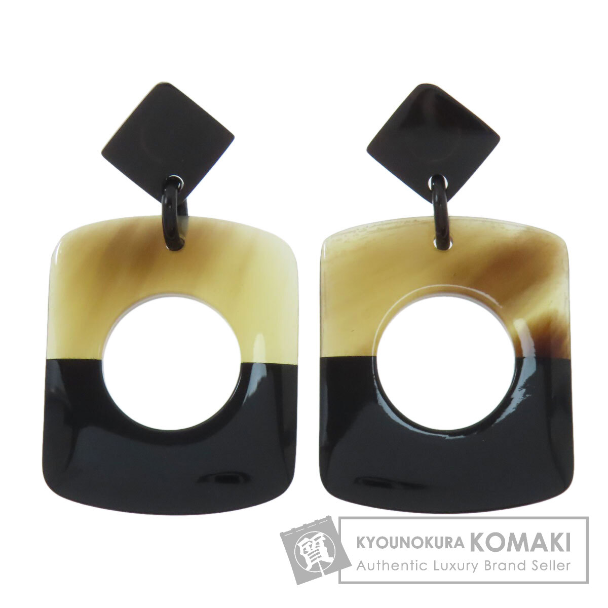 未使用❣️エルメス　バッファローホーンピアス HERMES エルメス ピアス シェーヌダンクル Chaine D'ancre PM