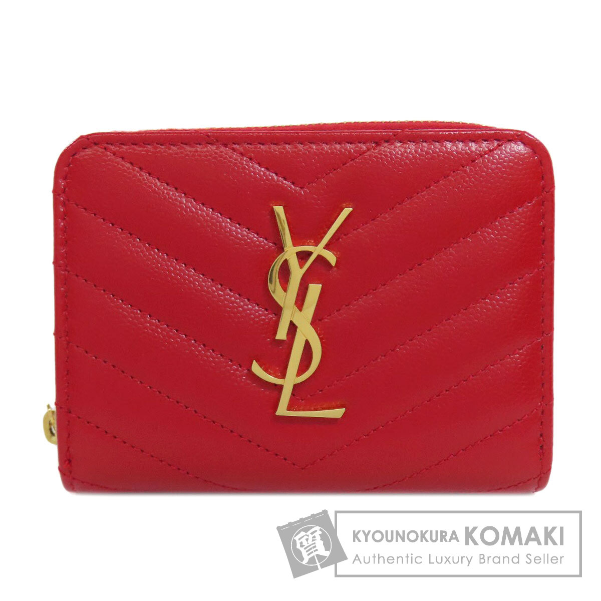 YVES SAINT LAURENT イヴ・サンローラン Vステッチ 二つ折り財布