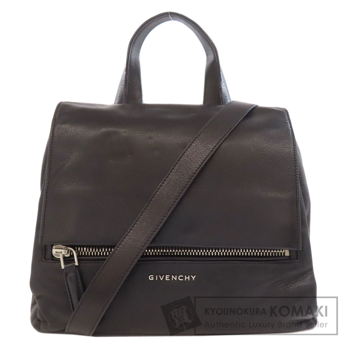 美品 ジバンシー 2WAY ハンドバッグ ゴールド金具 カーフレザー 4G GIVENCHY - 極 美品 付け替えロゴ金具付 GIVENCHY ジバンシィ