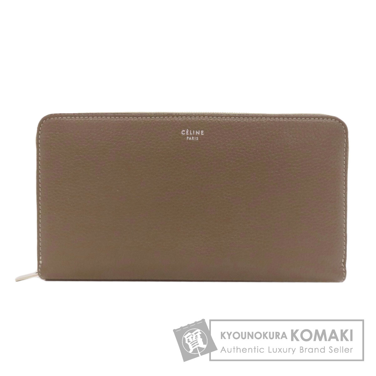 セリーヌ CELINE  ロゴ  長財布（小銭入れあり） レザー レディース  中古 CELINE セリーヌ ロゴ 長財布（小銭入れあり） カーフ レディース