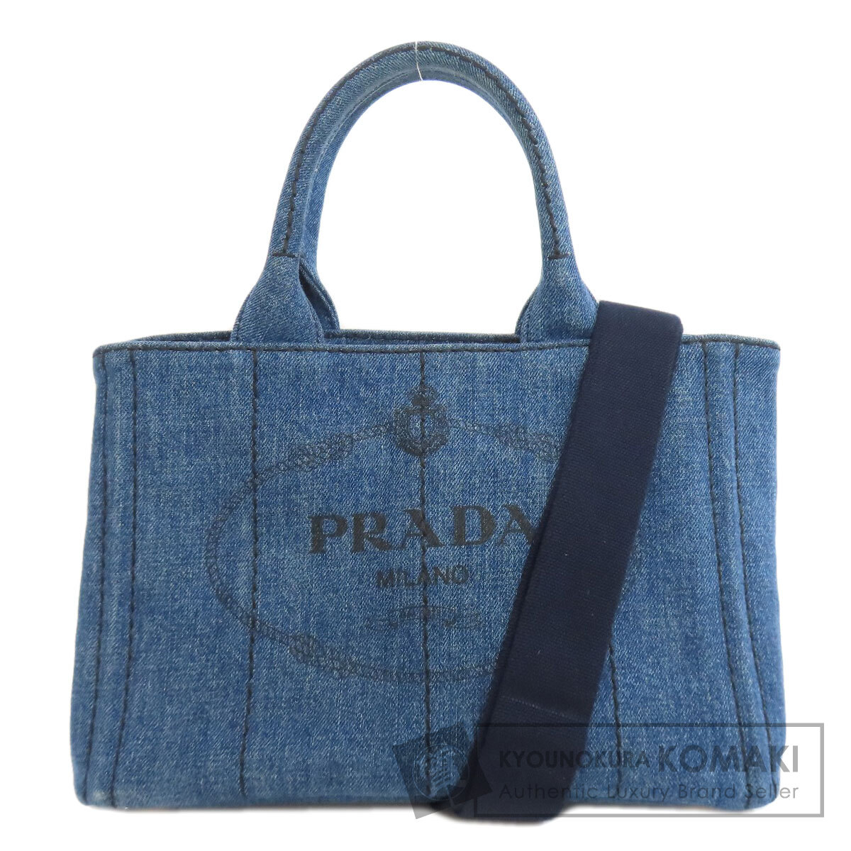 PRADA プラダ 1BG439 カナパミニ 2WAY トートバッグ デニム レディース