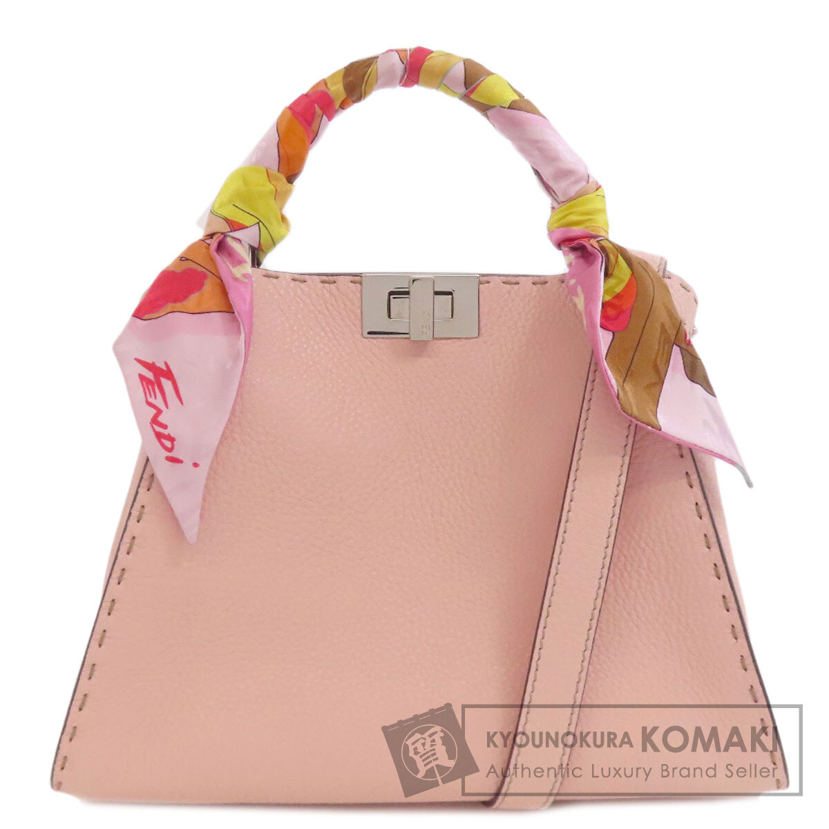 FENDI 2WAYバッグ セレリア レザー ピーカブー エッセンシャリー 茶 FENDI フェンディ ピーカブー エッセンシャリー セレリア 2WAY