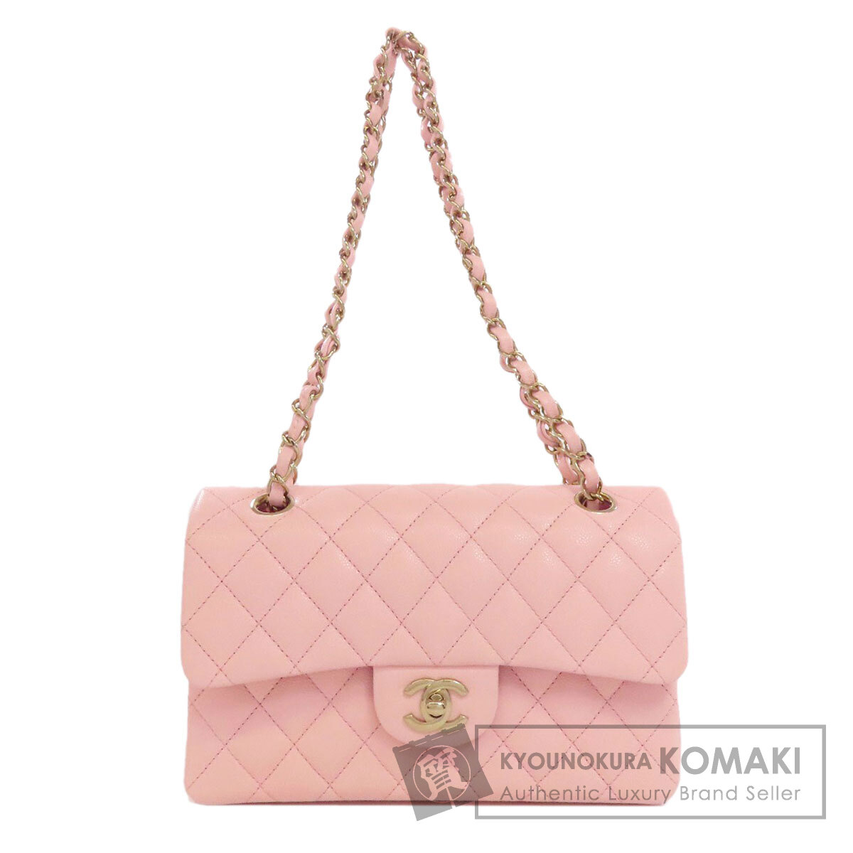 シャネル ショルダーバッグ マトラッセ ダブルフラップ ゴールド金具