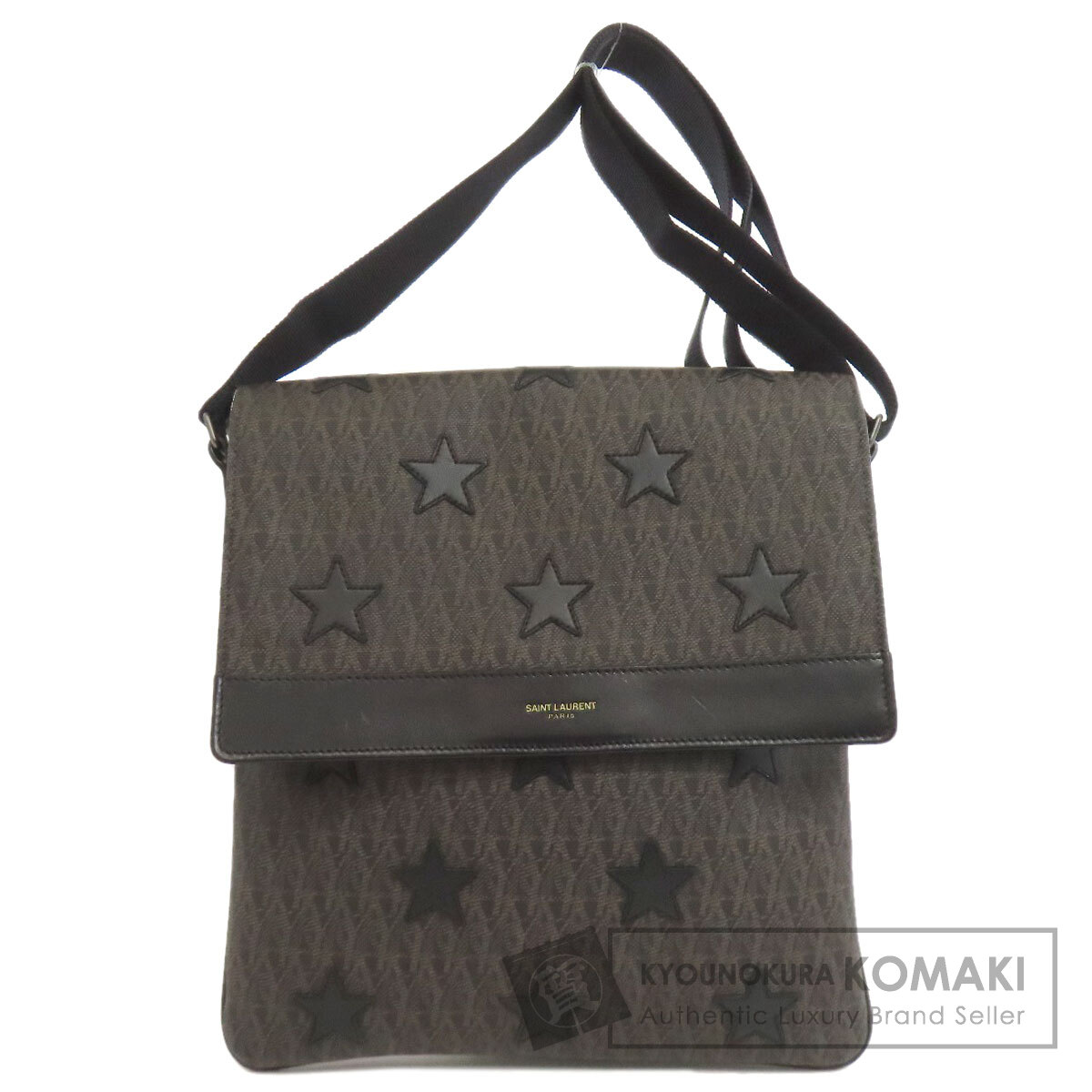 サンローラン スター ショルダーバッグ ブラック PVC レザー レディース SAINT LAURENT 【中古】 SAINT LAURENT サンローラン スターモチーフ ショルダーバッグ PVC