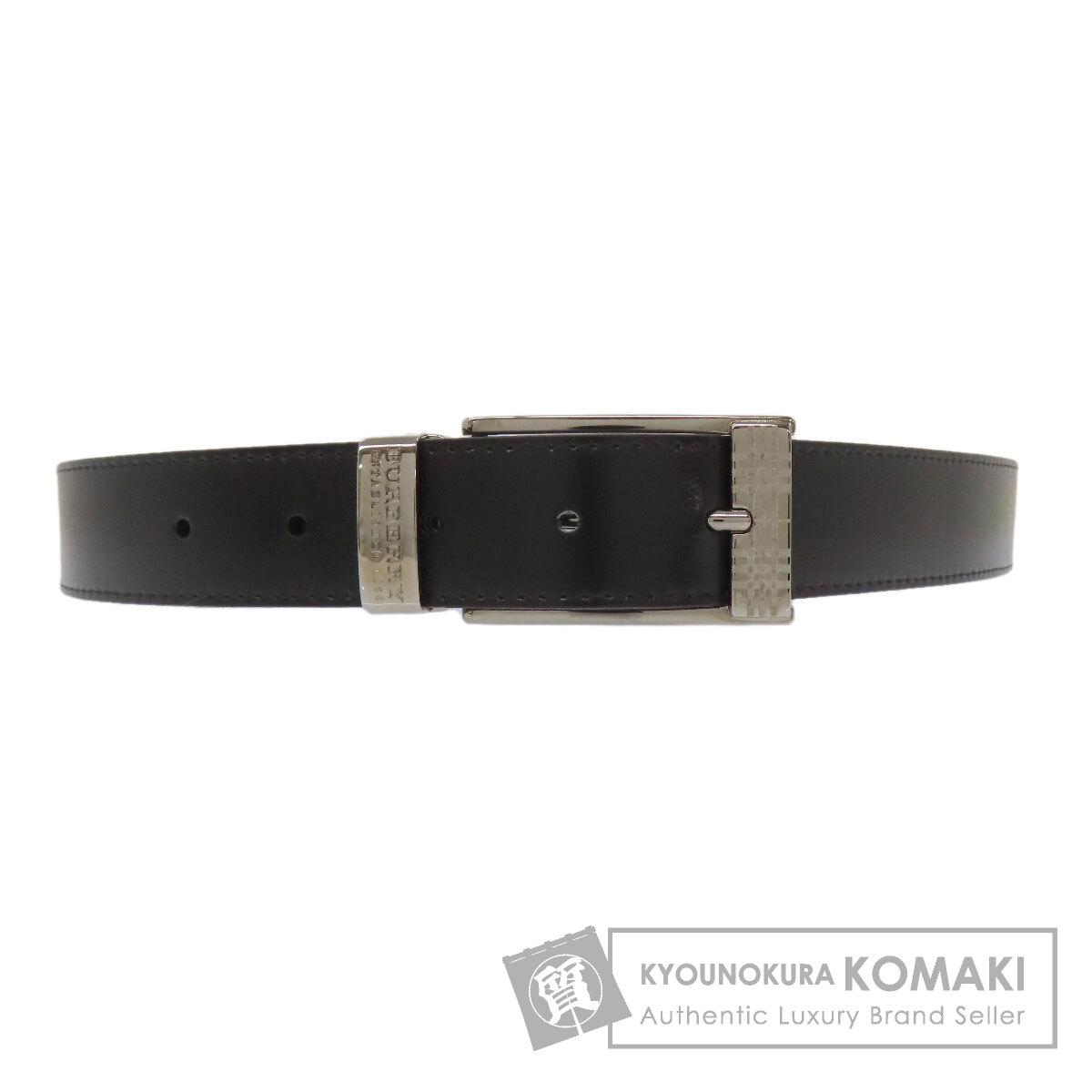 BURBERRY バーバリー チェック柄バックル ベルト レザー メンズ [中古