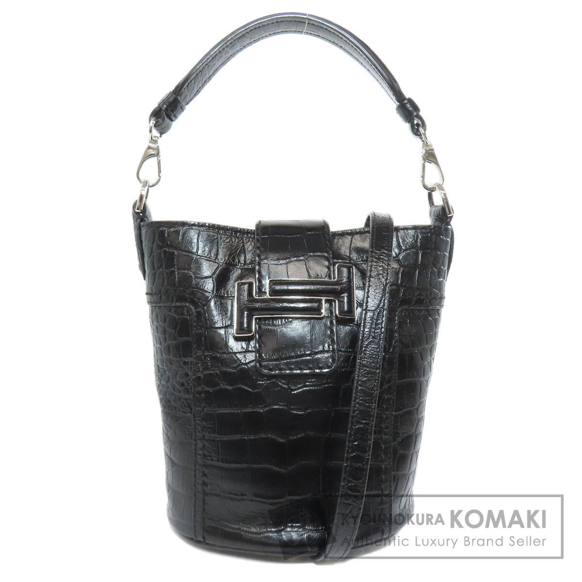 トッズ ハンドバッグ 型押 ダブルT 2WAY