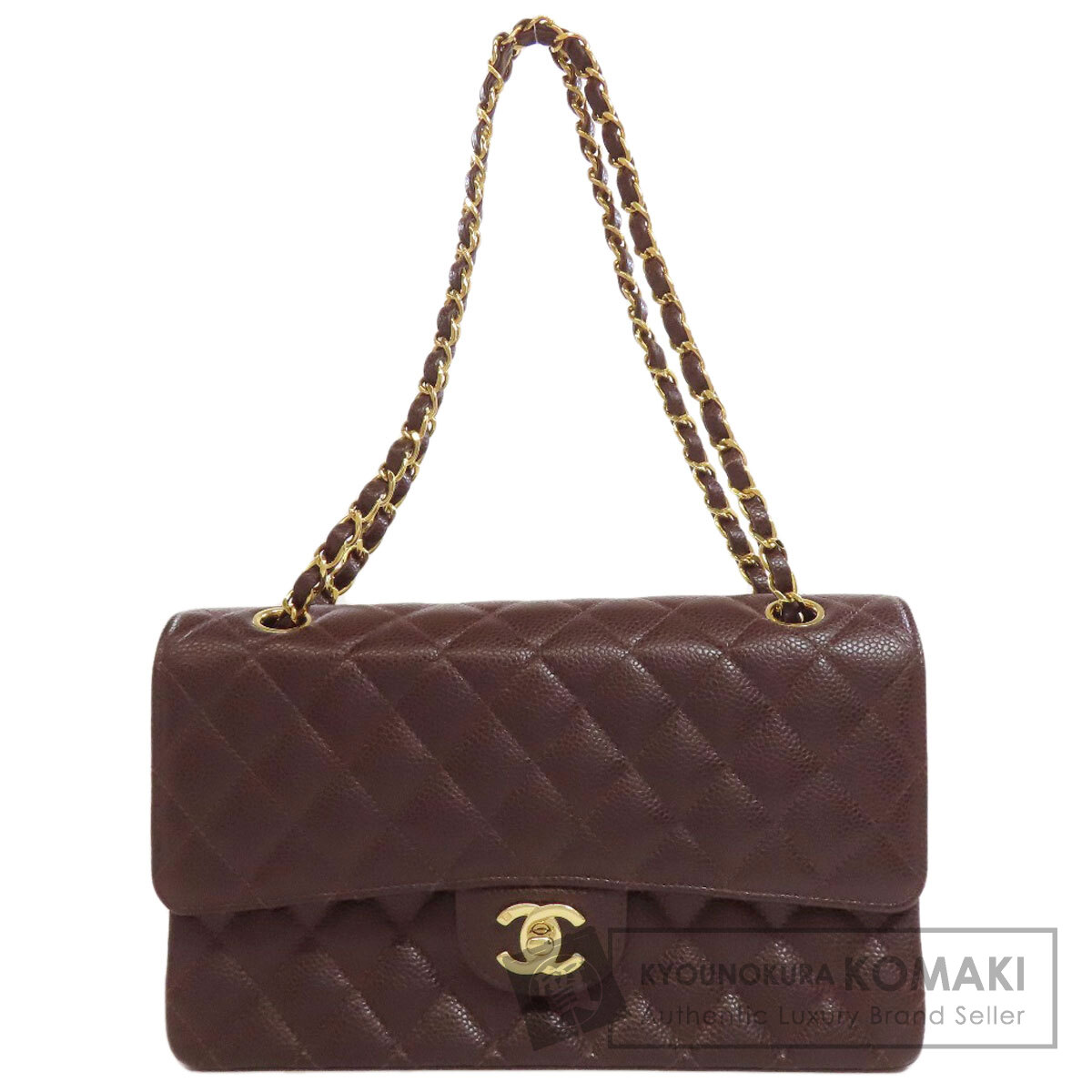 CHANEL シャネル ダブルフラップ マトラッセ ゴールド金具 ショルダー