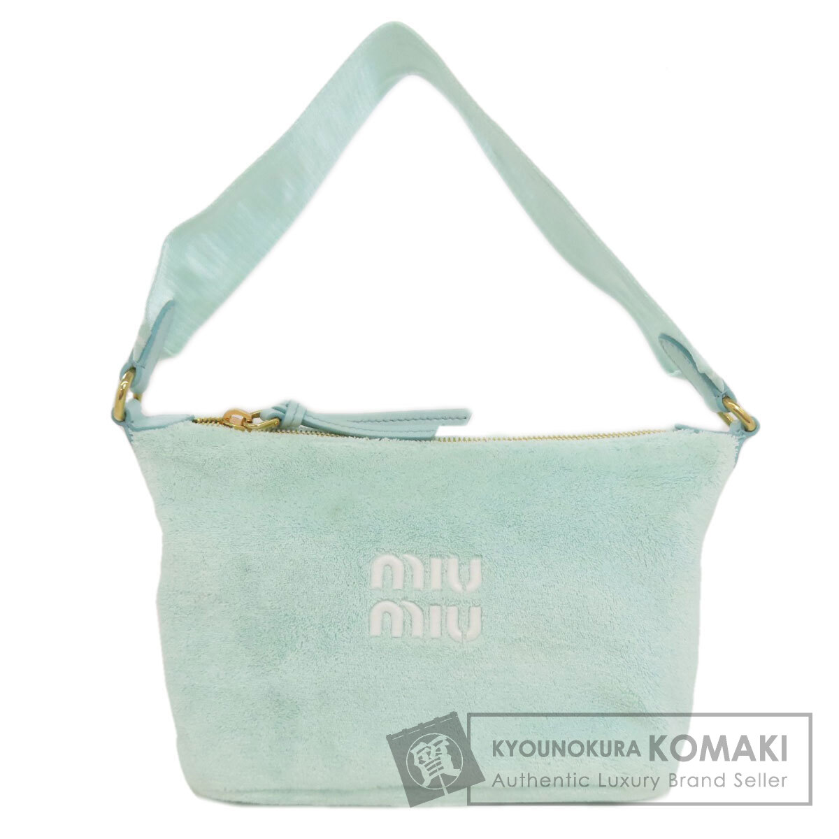 ミュウミュウ MIUMIU  ロゴ ミニバッグ  ハンドバッグ パイル レディース  中古 MIUMIU ミュウミュウ ロゴ ミニバッグ ハンドバッグ パイル レディース