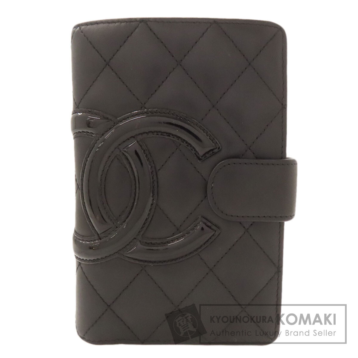 【レア美品】CHANEL 二つ折り財布 カンボンライン ブラック シルバー CHANEL シャネル カンボンライン シルバー金具 二つ折り財布（小銭入れ