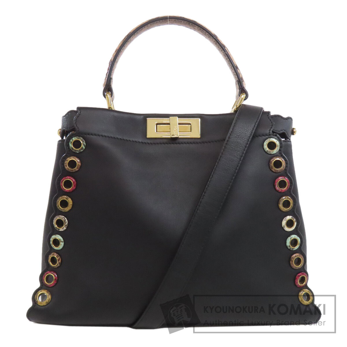 FENDI フェンディ ピーカブー 2WAY ハンドバッグ カーフ/パイソン