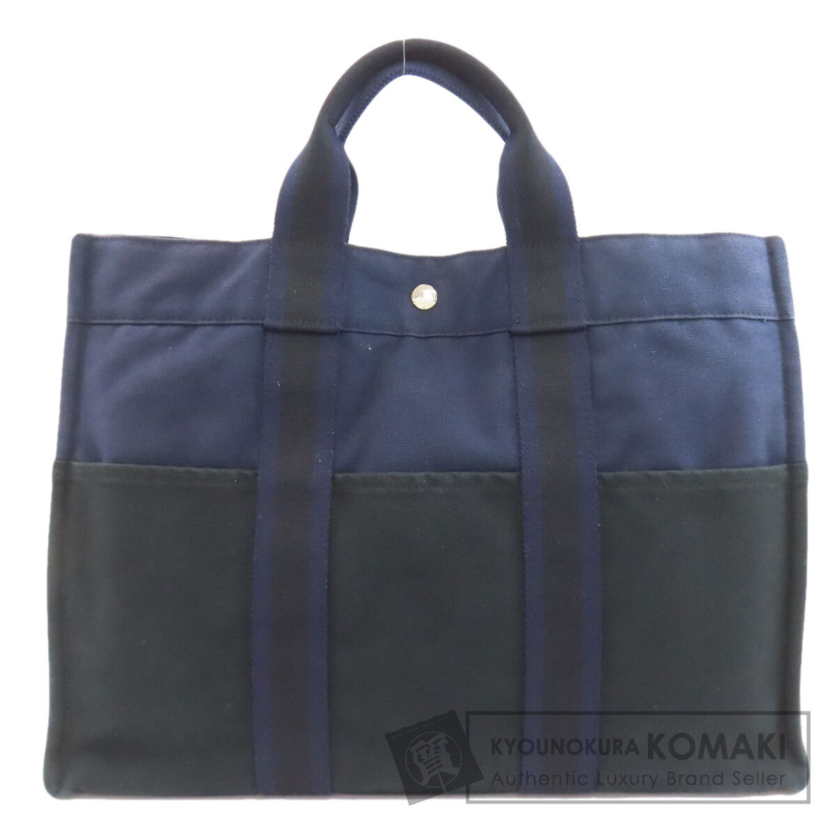 HERMES エルメス サックフールトゥMM ハンドバッグ キャンバス