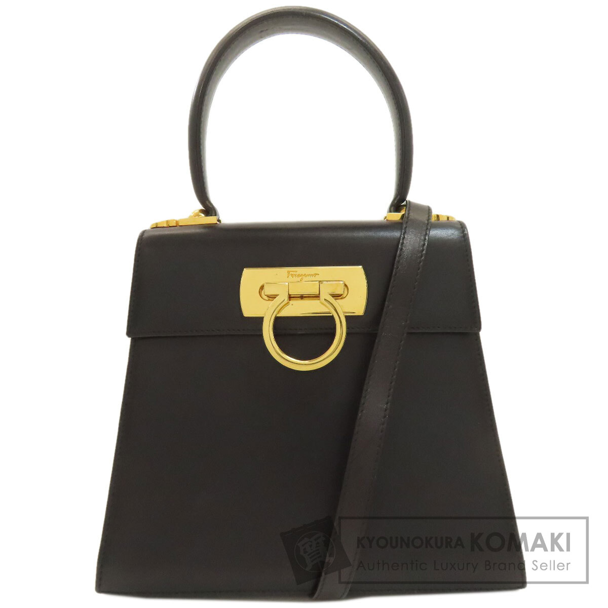 美品✨サルヴァトーレフェラガモ ガンチーニ 2way ハンドバッグ ゴールド Salvatore Ferragamo サルヴァトーレフェラガモ ガンチーニ金具 2WAY