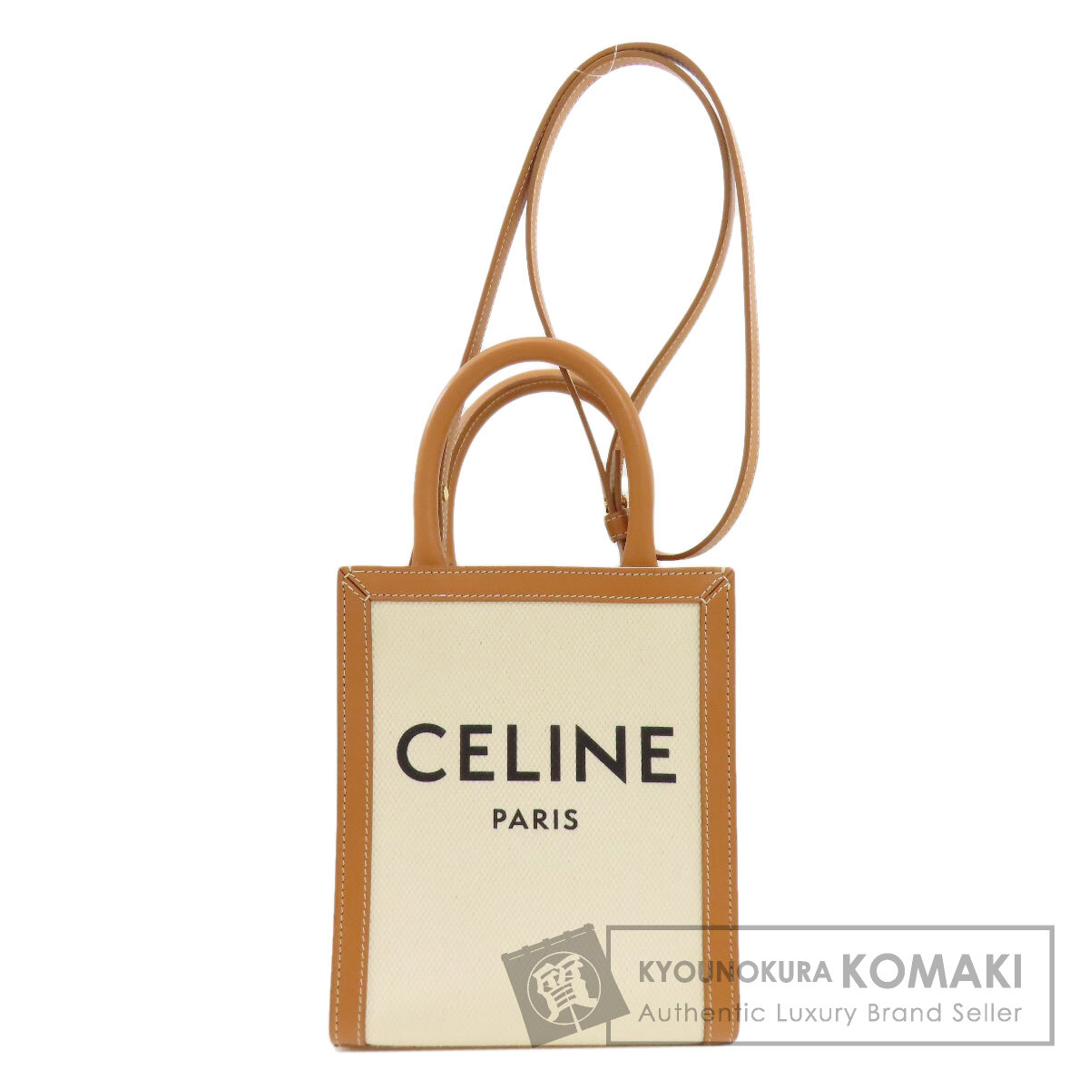 CELINE セリーヌ ミニバーティカルカバ 2WAY ハンドバッグ キャンバス