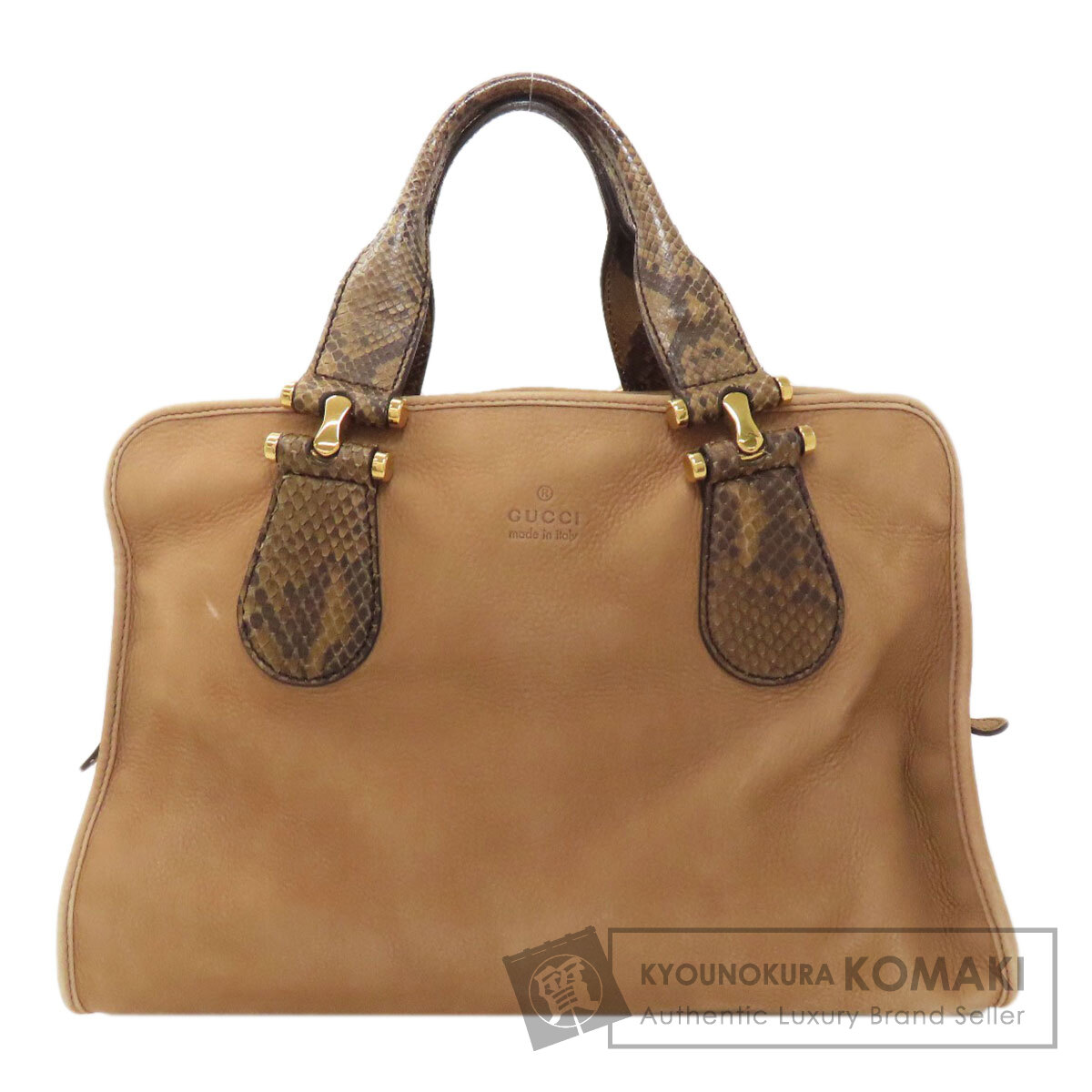 GUCCI グッチ 323657 ヌバック ハンドバッグ カーフ/パイソン