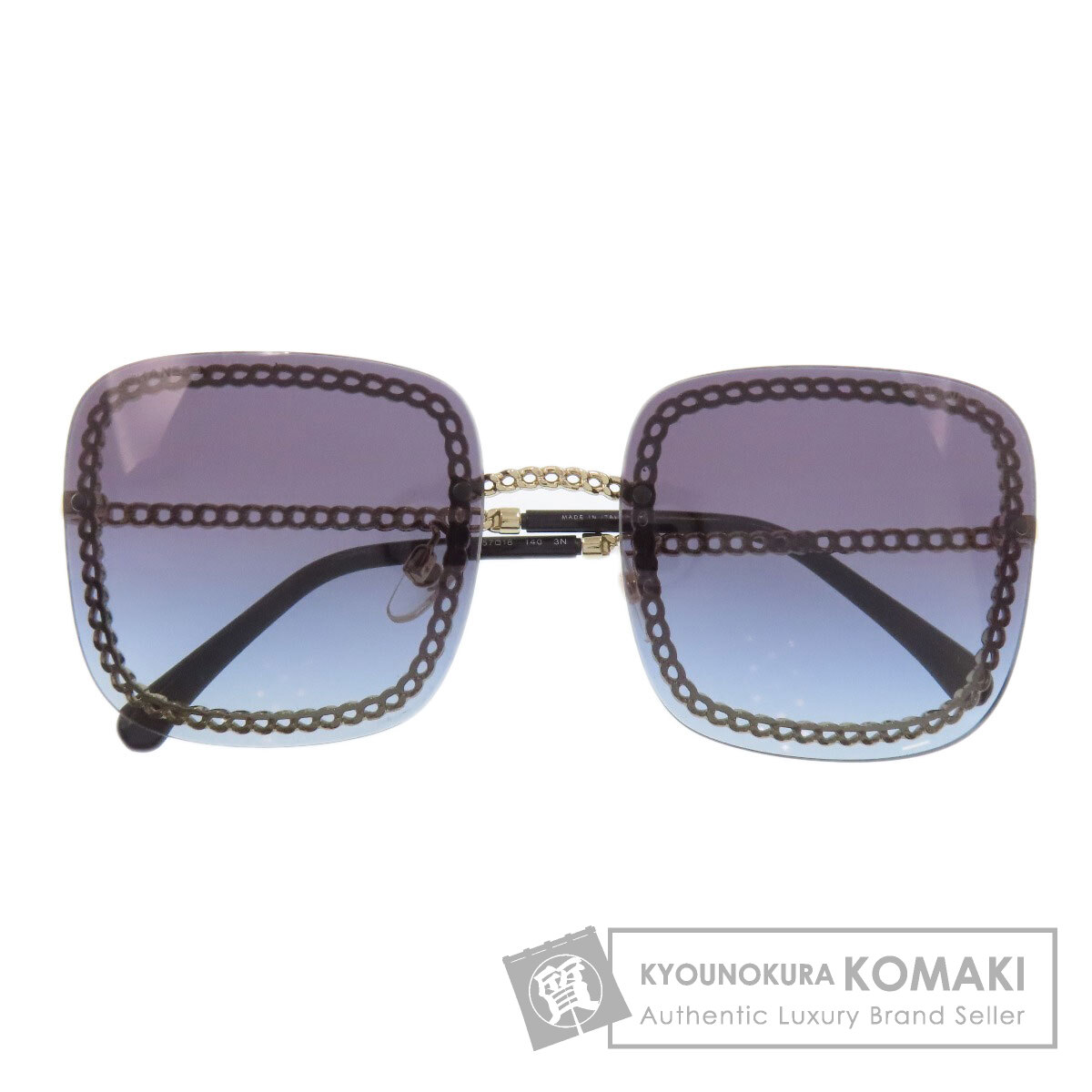 CHANEL シャネル チェーン付き サングラス 金属製 レディース [中古