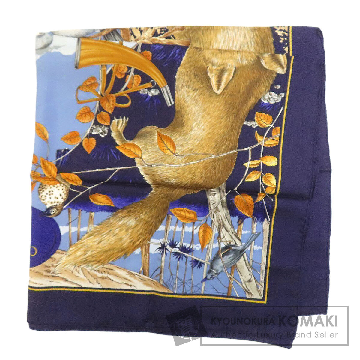エルメス HERMES  カレ90 森の狩猟  スカーフ シルク レディース  中古 HERMES エルメス カレ90 森の狩猟 スカーフ シルク レディース [中古