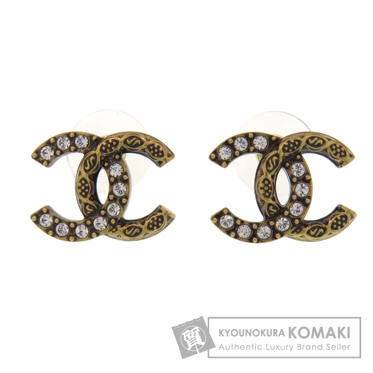 CHANEL シャネル ココマーク ラインストーン ピアス 金属製 レディース