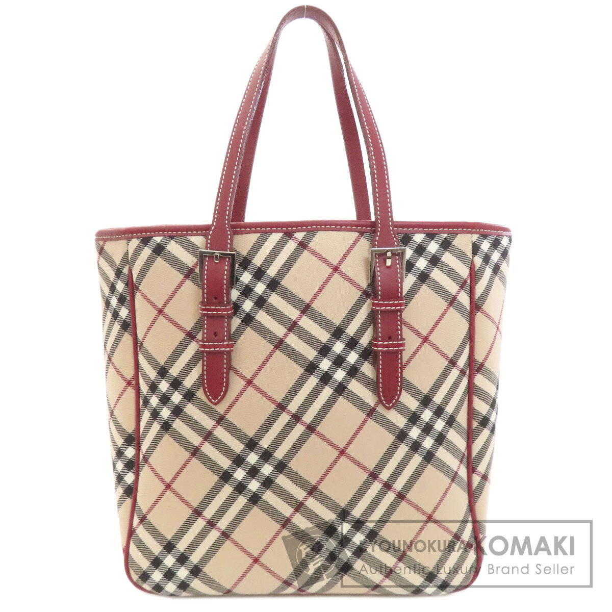 【良品】Burberry ブルーレーベル　トートバッグ　キャンバス　チェック柄 BURBERRY バーバリー ブルーレーベル バーバリーチェック トートバッグ
